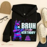 Bruh Its My Birthday Llama Pinata Family Party Bday Hoodie thumb 4