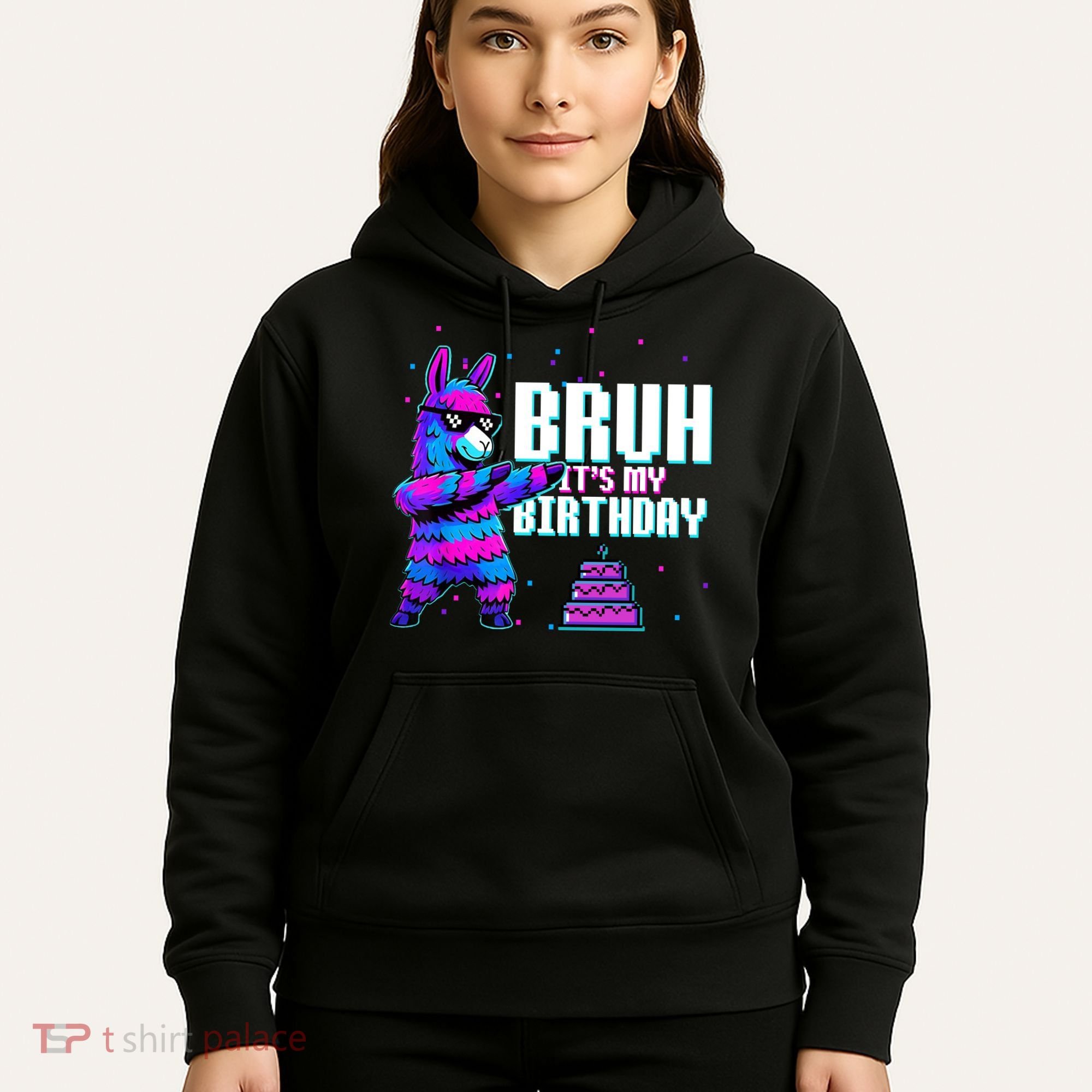 Bruh Its My Birthday Llama Pinata Family Party Bday Hoodie