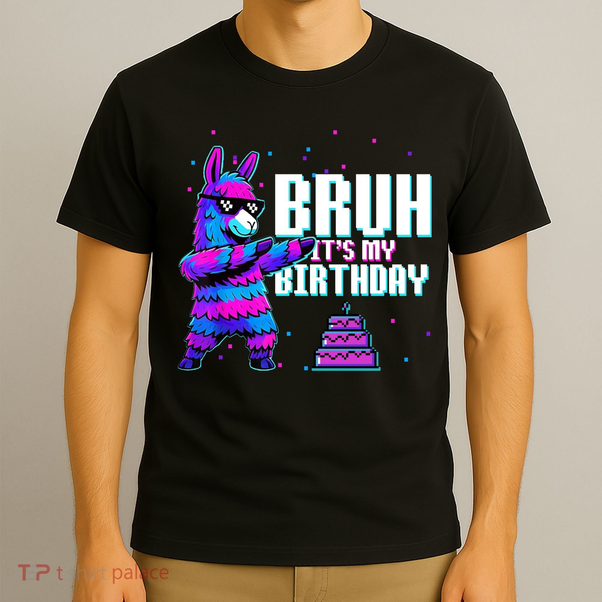 Bruh Its My Birthday Llama Pinata Family Party Bday T-Shirt