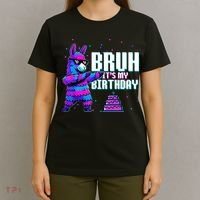 Bruh Its My Birthday Llama Pinata Family Party Bday T-Shirt thumb 4