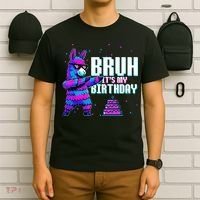 Bruh Its My Birthday Llama Pinata Family Party Bday T-Shirt thumb 6