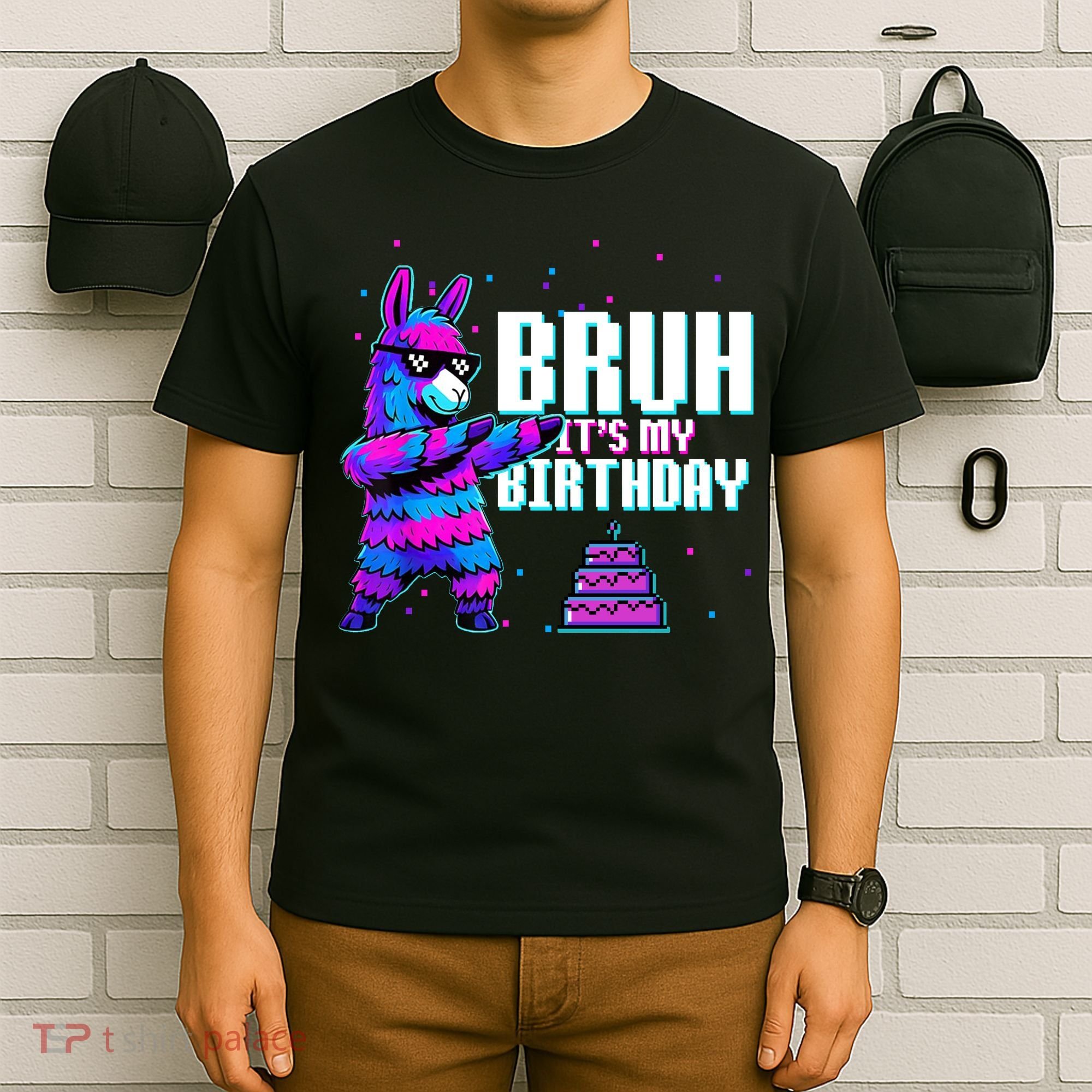 Bruh Its My Birthday Llama Pinata Family Party Bday T-Shirt