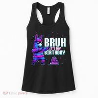 Bruh Its My Birthday Llama Pinata Family Party Bday Women's Tank Top thumb 0