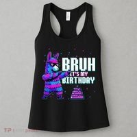 Bruh Its My Birthday Llama Pinata Family Party Bday Women's Tank Top thumb 3