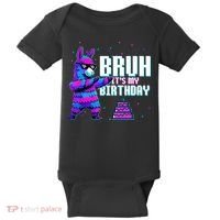 Bruh Its My Birthday Llama Pinata Family Party Bday Baby Bodysuit thumb 0
