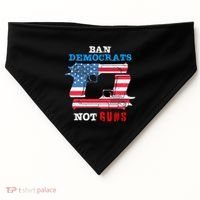 Ban Idiots Not Guns 2nd Amendment Constitution Rights USA-Made Doggie Bandana thumb 0