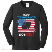 Ban Idiots Not Guns 2nd Amendment Constitution Rights Kids Long Sleeve Shirt thumb 0