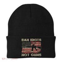 Ban Idiots Not Guns Ar15 Usa Flag 2nd Amendment Funny Gun Beanie thumb 0