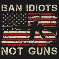 Ban Idiots Not Guns Ar15 Usa Flag 2nd Amendment Funny Gun Women's Hoodie thumb 2
