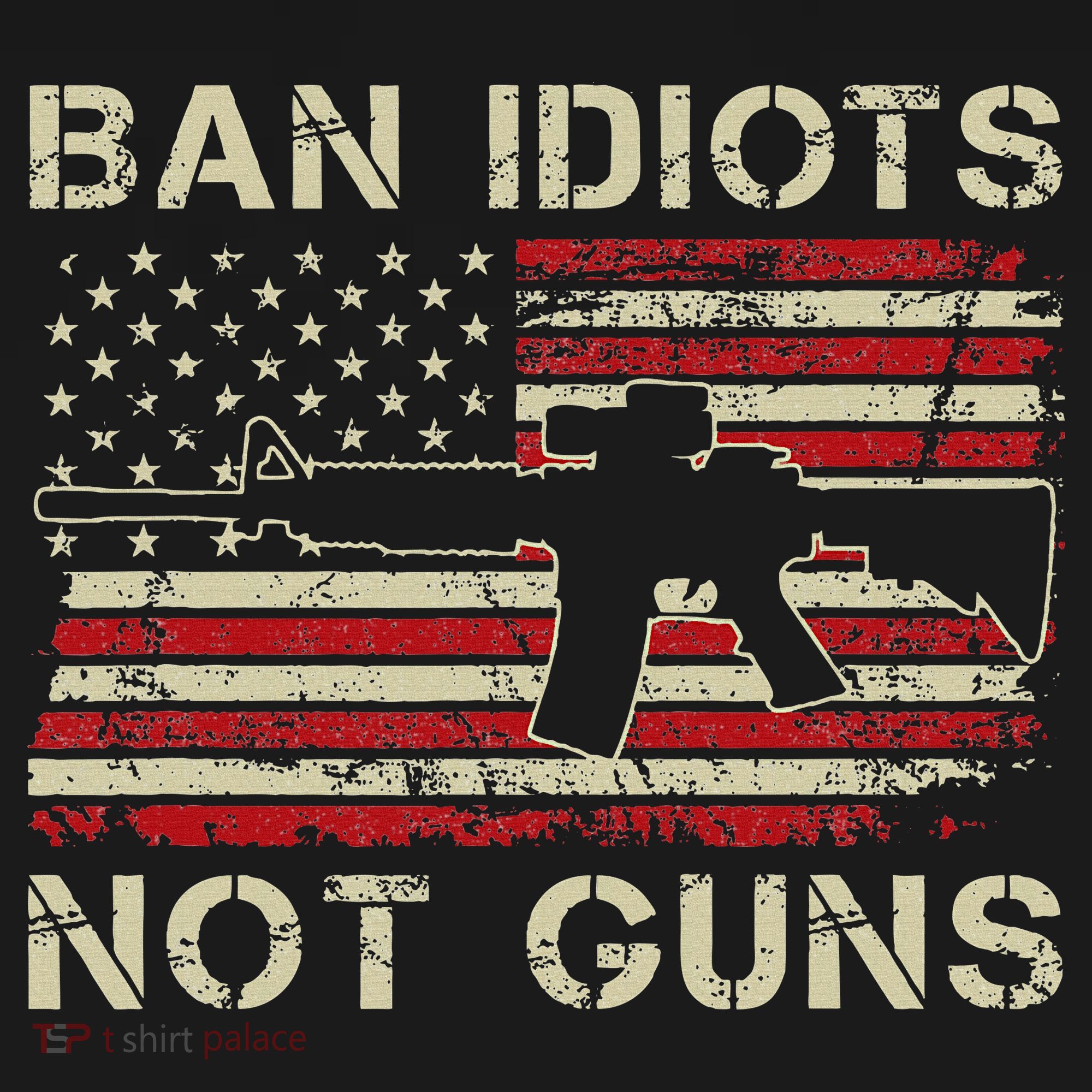 Ban Idiots Not Guns Ar15 Usa Flag 2nd Amendment Funny Gun Women's T-Shirt