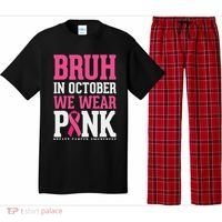 Bruh In October Wear Breast Cancer Awareness Pajama Set thumb 0