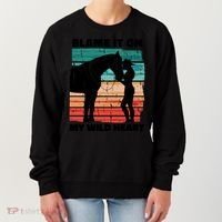 Blame It On My Wild Heart Horse Retro Women's Sweatshirt thumb 0