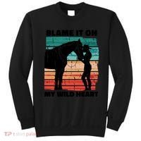 Blame It On My Wild Heart Horse Retro Sweatshirt thumb 0