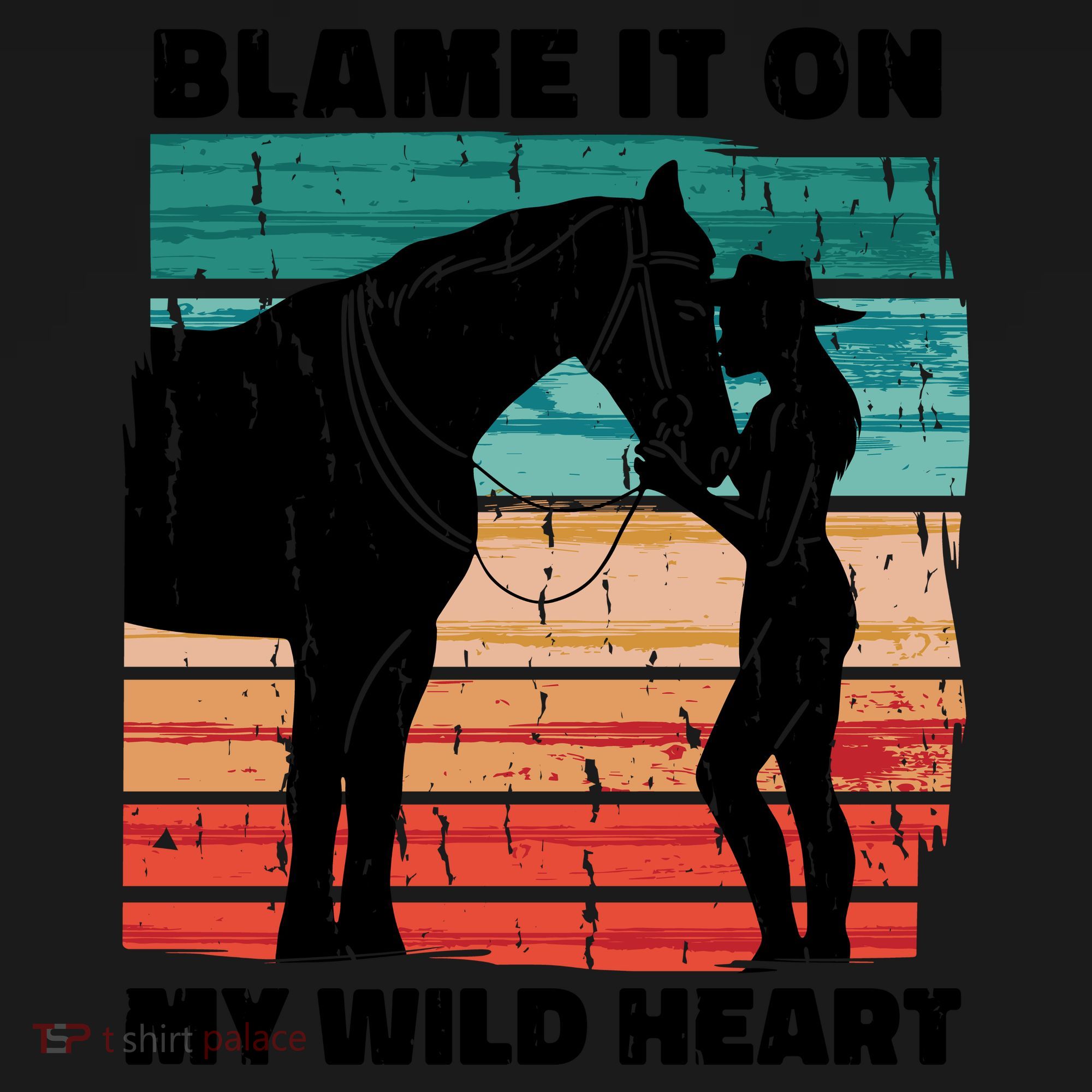Blame It On My Wild Heart Horse Retro Women's Hoodie