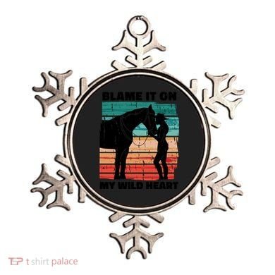 Blame It On My Wild Heart Horse Retro Ornament