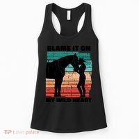 Blame It On My Wild Heart Horse Retro Women's Tank Top thumb 0