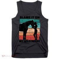 Blame It On My Wild Heart Horse Retro Tank Top thumb 0