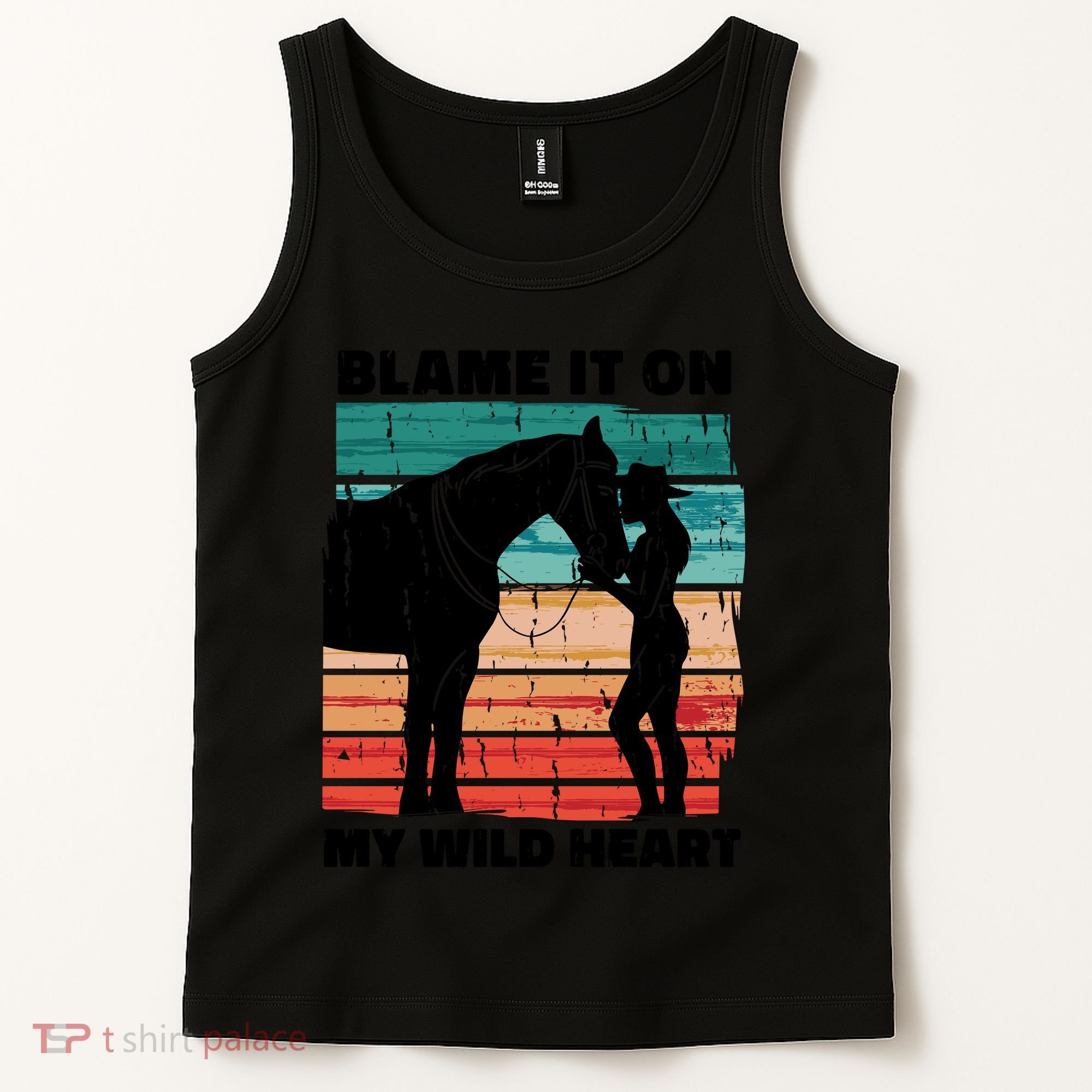 Blame It On My Wild Heart Horse Retro Tank Top