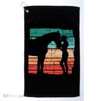 Blame It On My Wild Heart Horse Retro Golf Towel thumb 0