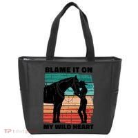 Blame It On My Wild Heart Horse Retro Tote Bag thumb 0