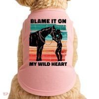 Blame It On My Wild Heart Horse Retro Doggie Tank thumb 0