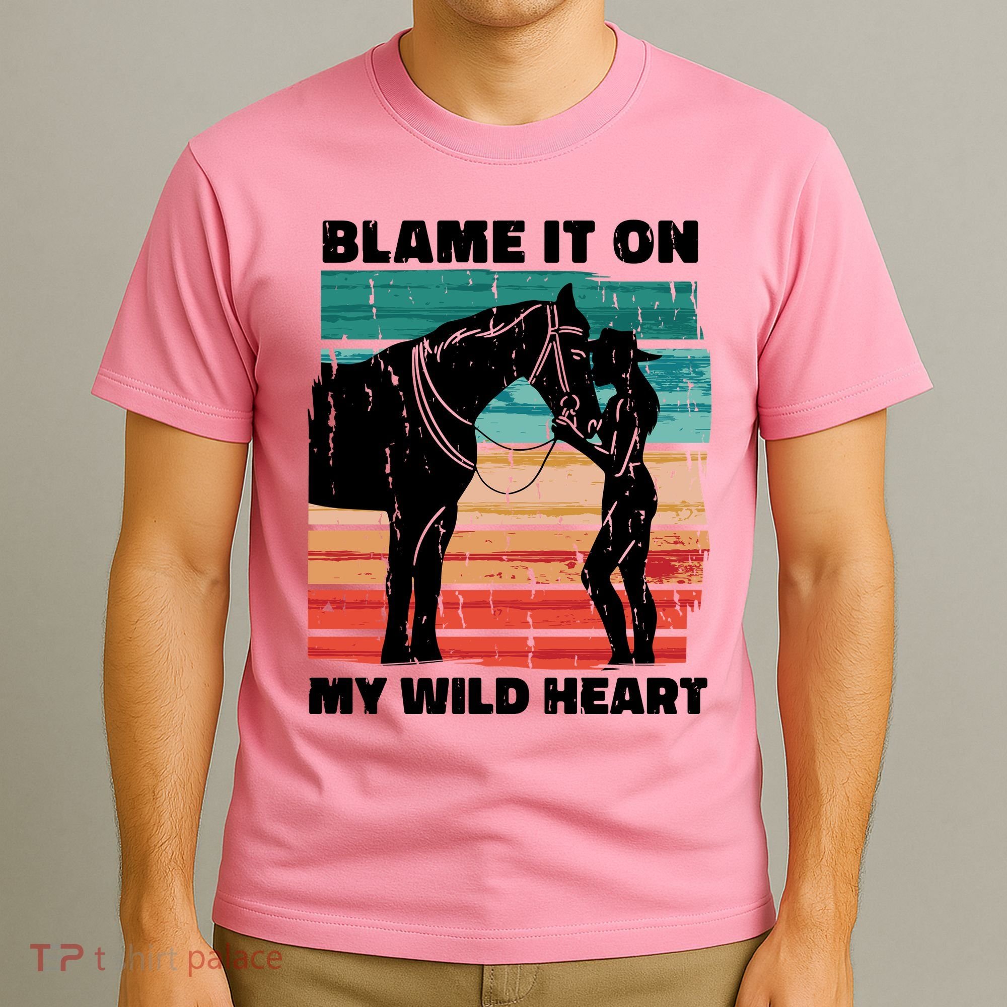 Blame It On My Wild Heart Horse Retro T-Shirt