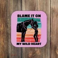 Blame It On My Wild Heart Horse Retro Coaster thumb 0