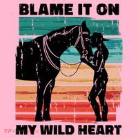 Blame It On My Wild Heart Horse Retro Mousepad thumb 1