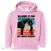 Blame It On My Wild Heart Horse Retro Toddler Hoodie thumb 0