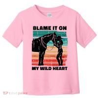 Blame It On My Wild Heart Horse Retro Toddler T-Shirt thumb 0