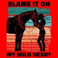 Blame It On My Wild Heart Horse Retro Santa Hat thumb 1