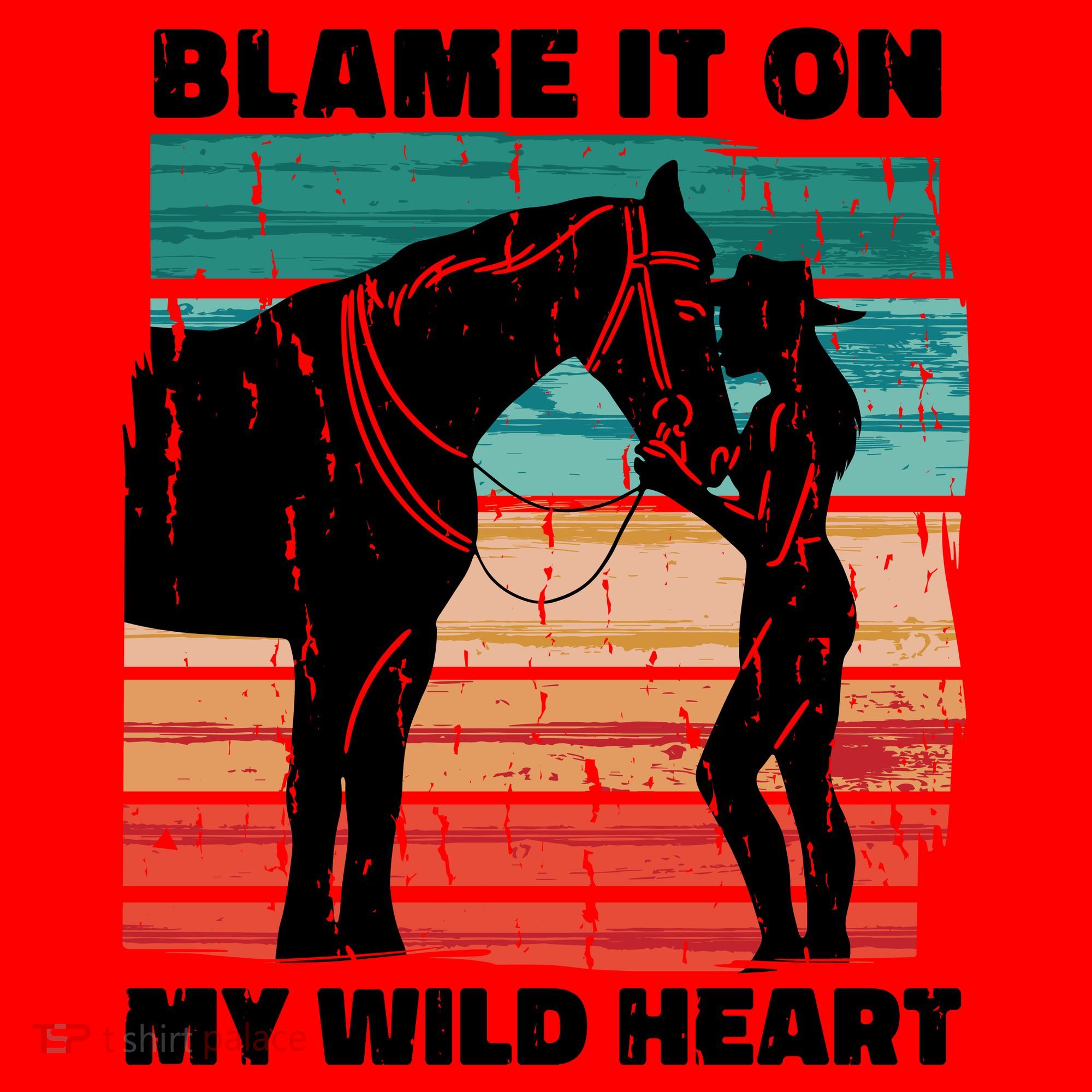 Blame It On My Wild Heart Horse Retro Santa Hat