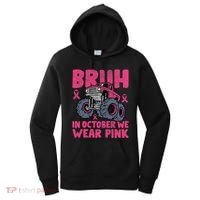 Bruh In October We Wear Breast Cancer Monster Truck Women's Hoodie thumb 0