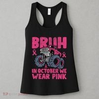 Bruh In October We Wear Breast Cancer Monster Truck Women's Tank Top thumb 3