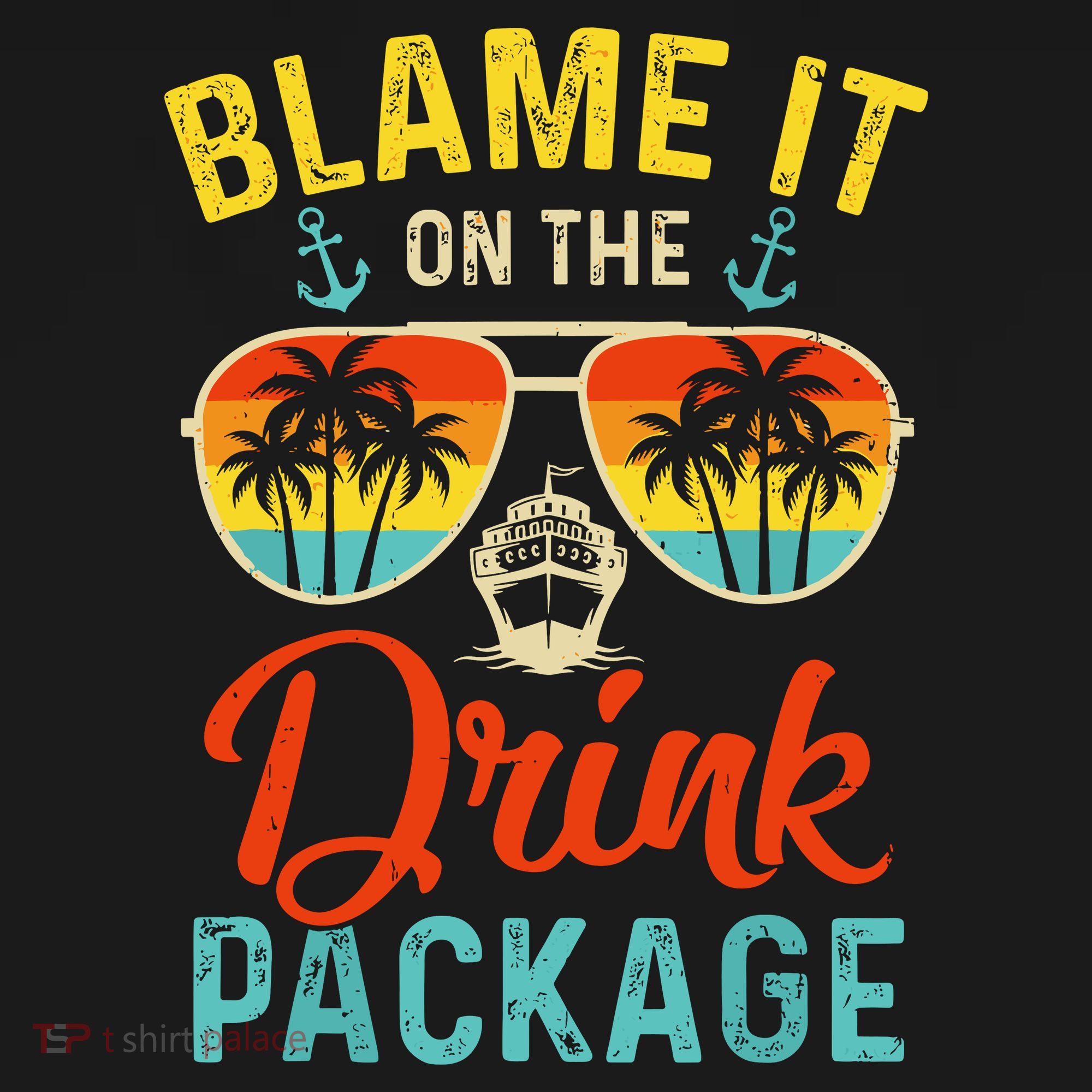 Blame It On The Drink Package Cruise Cruising Matching Women's Tank Top