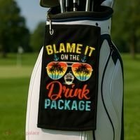 Blame It On The Drink Package Cruise Cruising Matching Golf Towel thumb 2