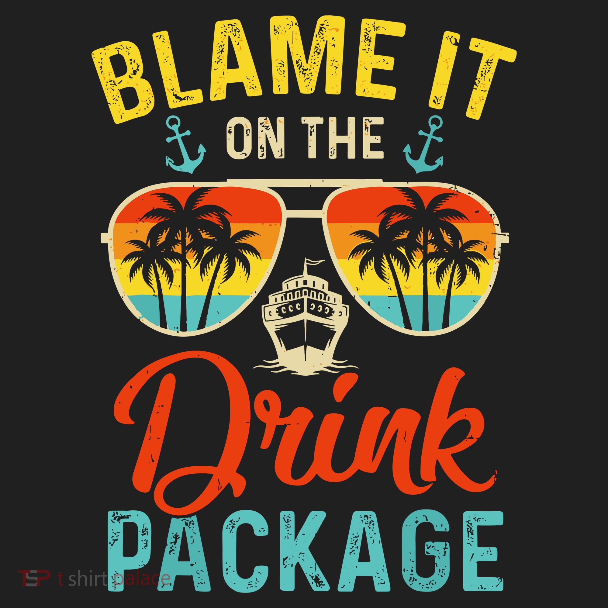 Blame It On The Drink Package Cruise Cruising Matching Golf Towel