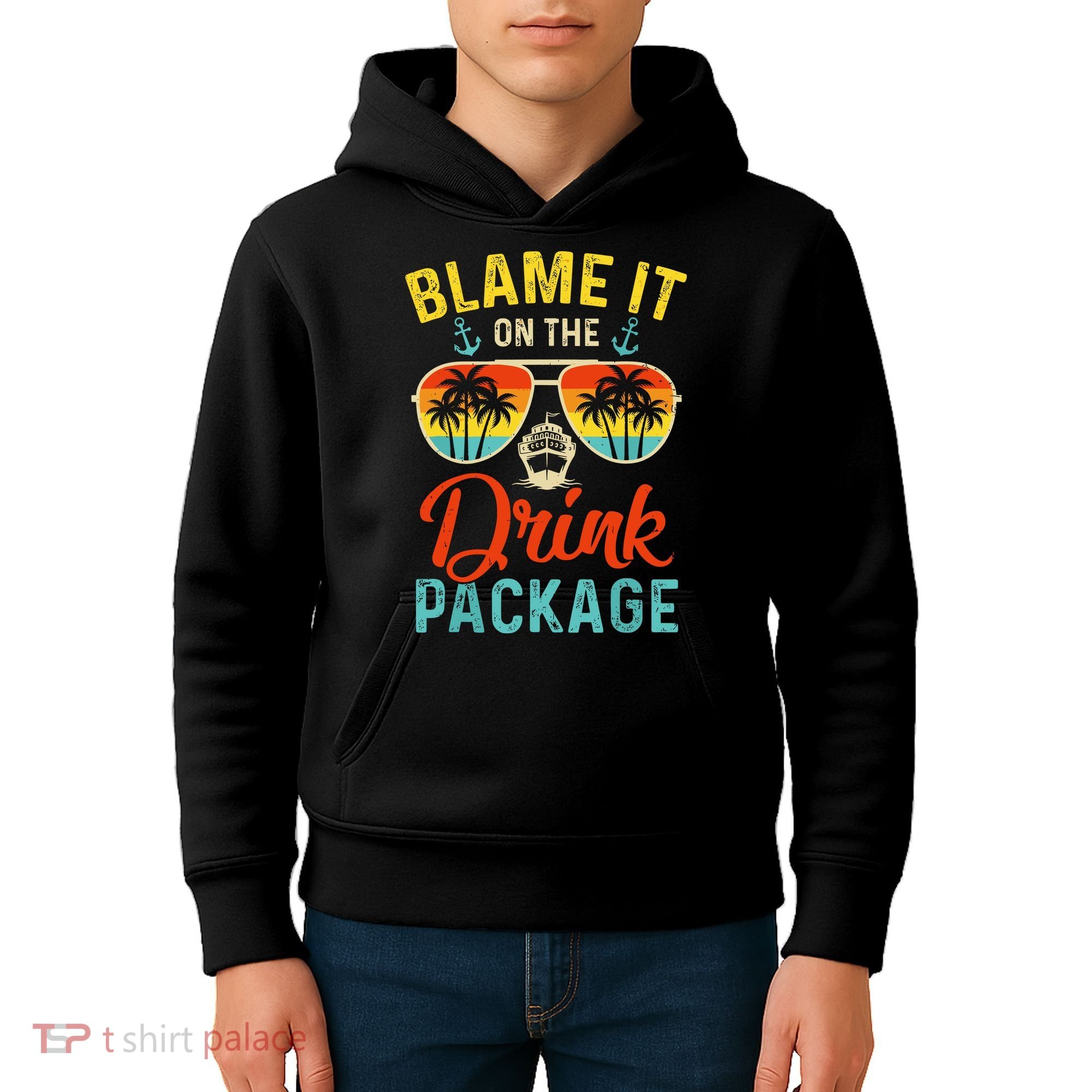 Blame It On The Drink Package Cruise Cruising Matching Kids Hoodie