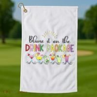 Blame It On The Drink Package Cruise Vacation Golf Towel thumb 1