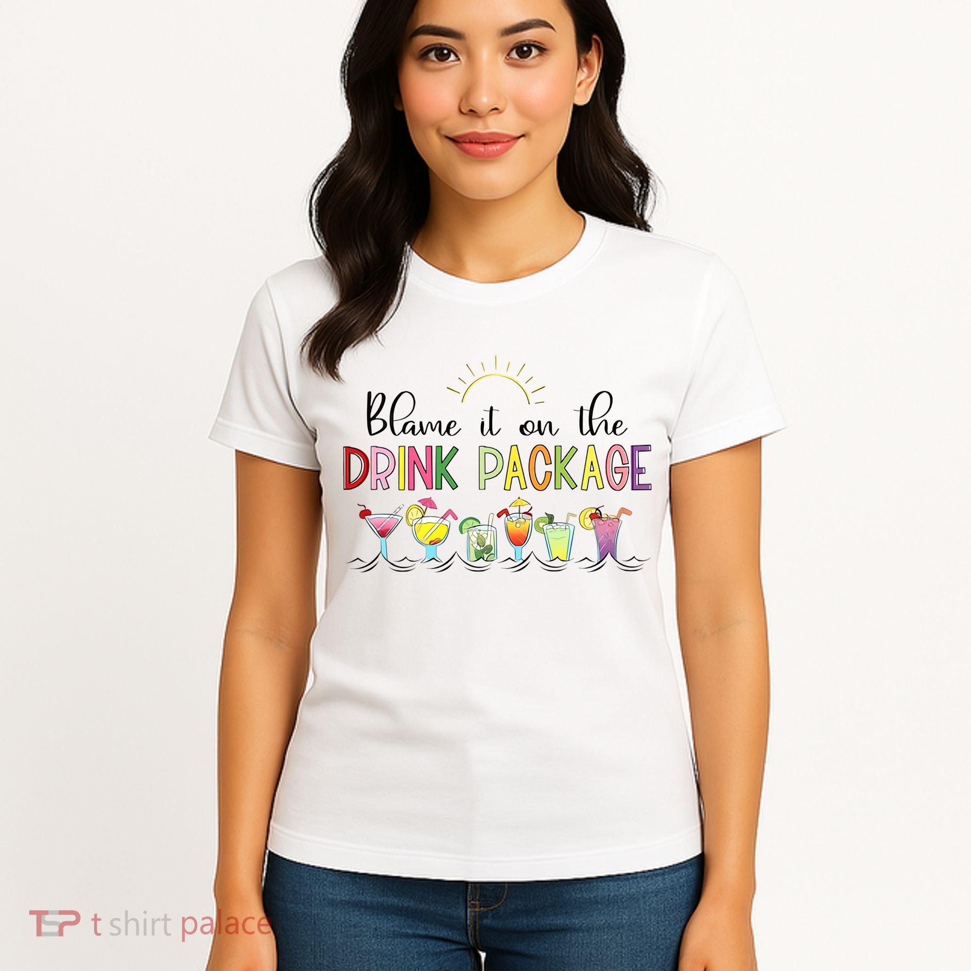 Blame It On The Drink Package Cruise Vacation Women's T-Shirt