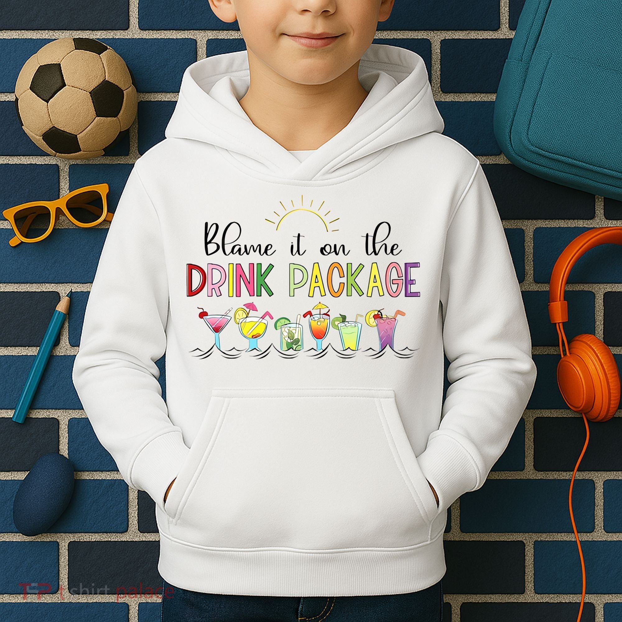 Blame It On The Drink Package Cruise Vacation Kids Hoodie