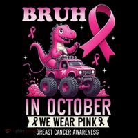 Bruh In October We Wear Pin.K Breast Cancer Awareness Coffee Mug thumb 5