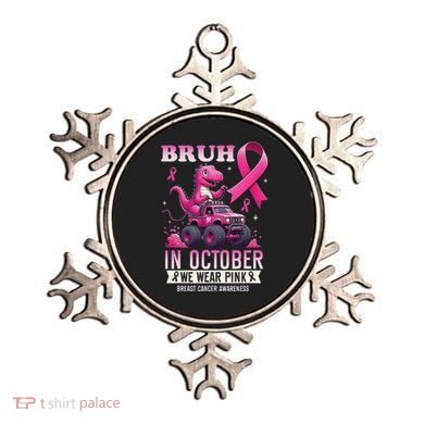 Bruh In October We Wear Pin.K Breast Cancer Awareness Ornament