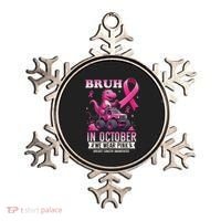 Bruh In October We Wear Pin.K Breast Cancer Awareness Ornament thumb 0