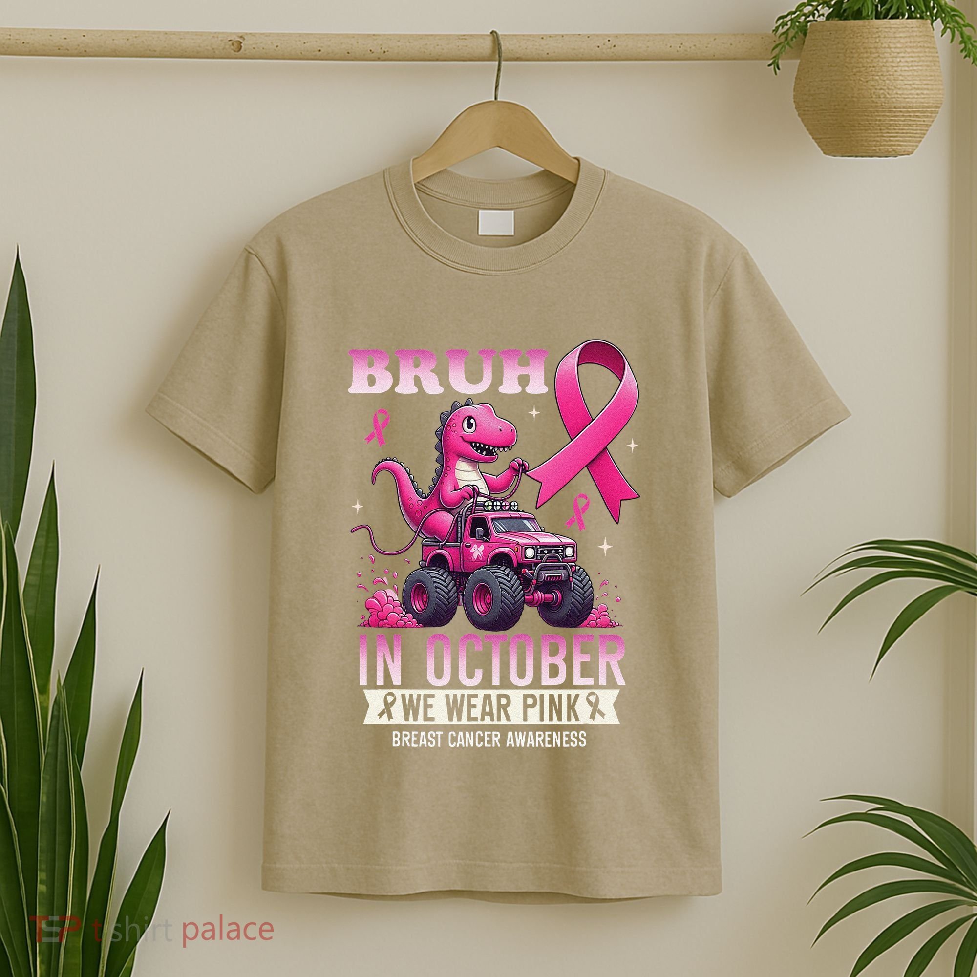 Bruh In October We Wear Pin.K Breast Cancer Awareness T-Shirt