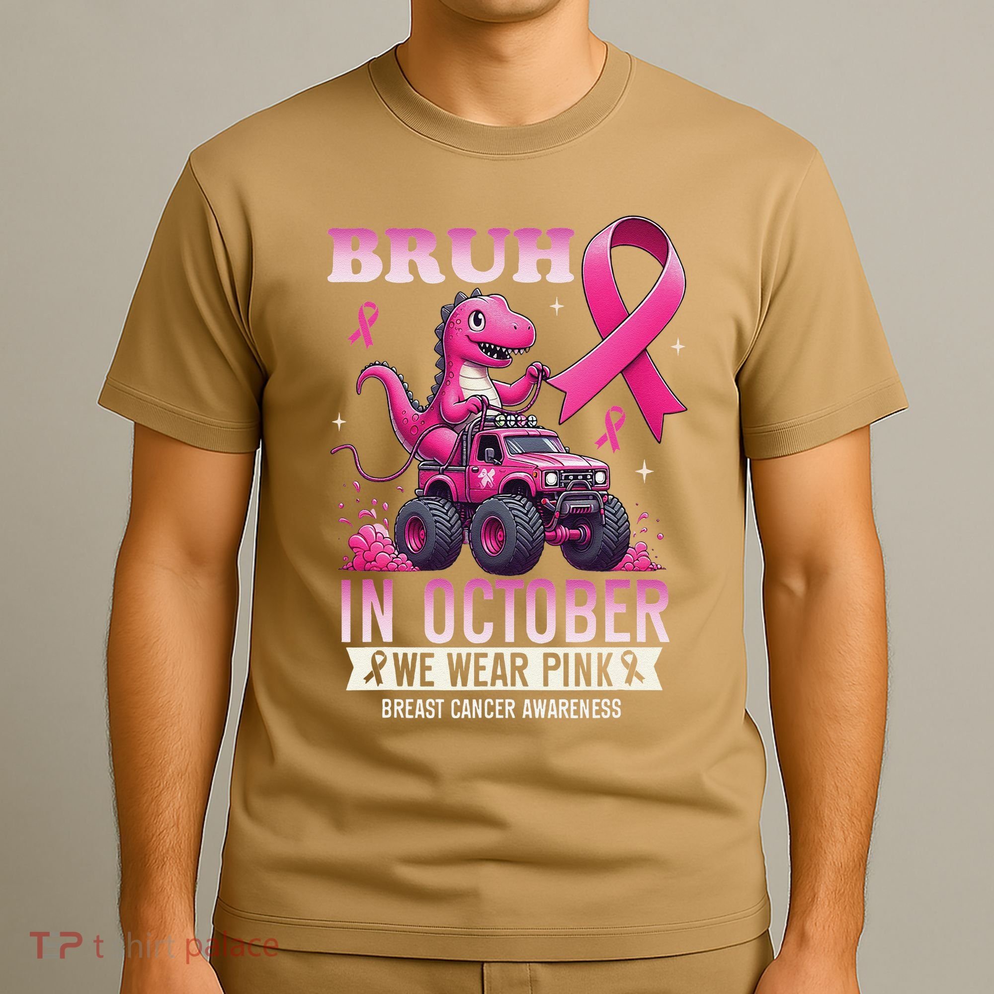 Bruh In October We Wear Pin.K Breast Cancer Awareness T-Shirt