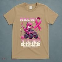 Bruh In October We Wear Pin.K Breast Cancer Awareness T-Shirt thumb 5
