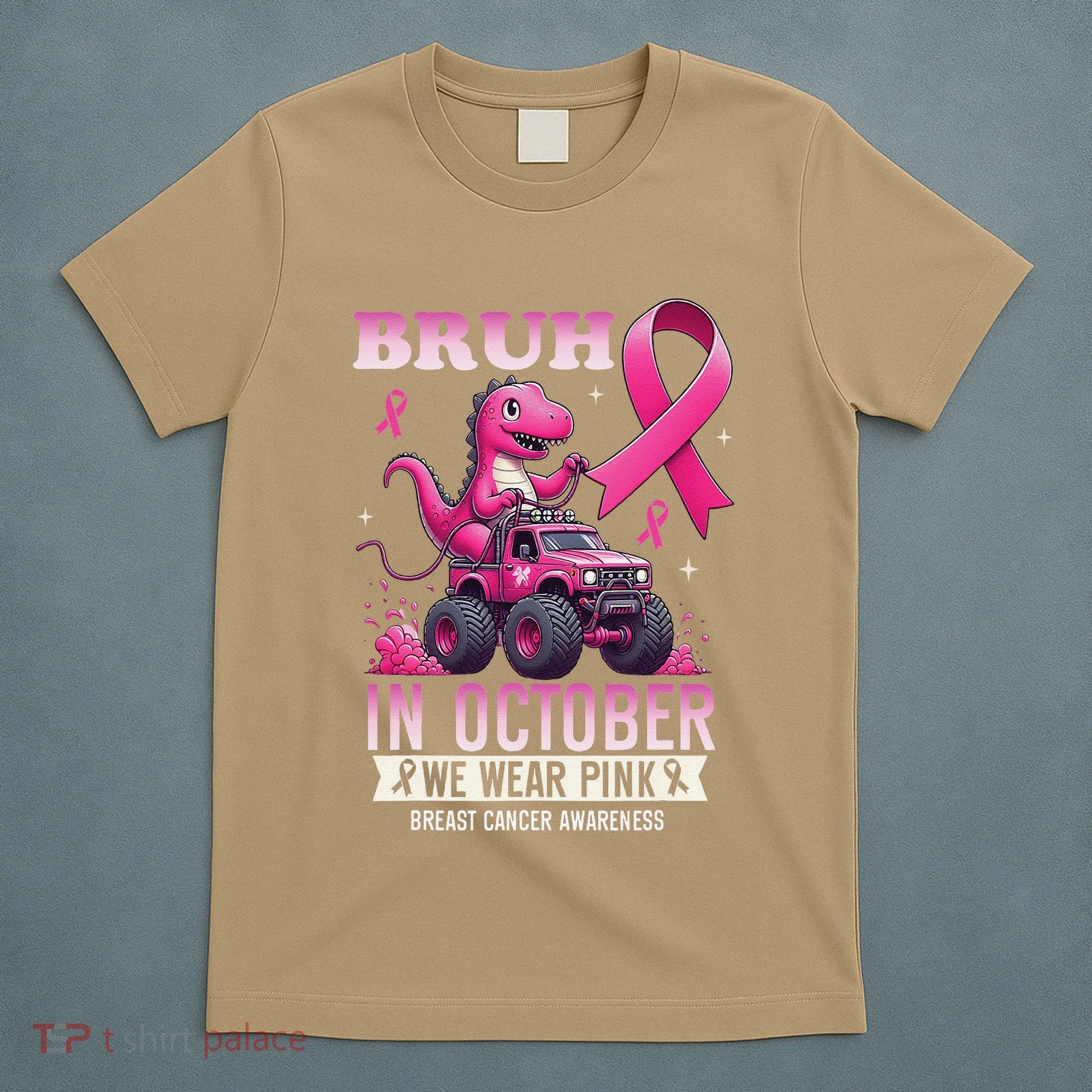 Bruh In October We Wear Pin.K Breast Cancer Awareness T-Shirt