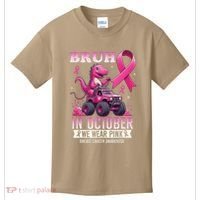 Bruh In October We Wear Pin.K Breast Cancer Awareness Kids T-Shirt thumb 0