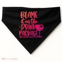 Blame It On The Package Cruise Alcohol Wine Lover Gift USA-Made Doggie Bandana thumb 0